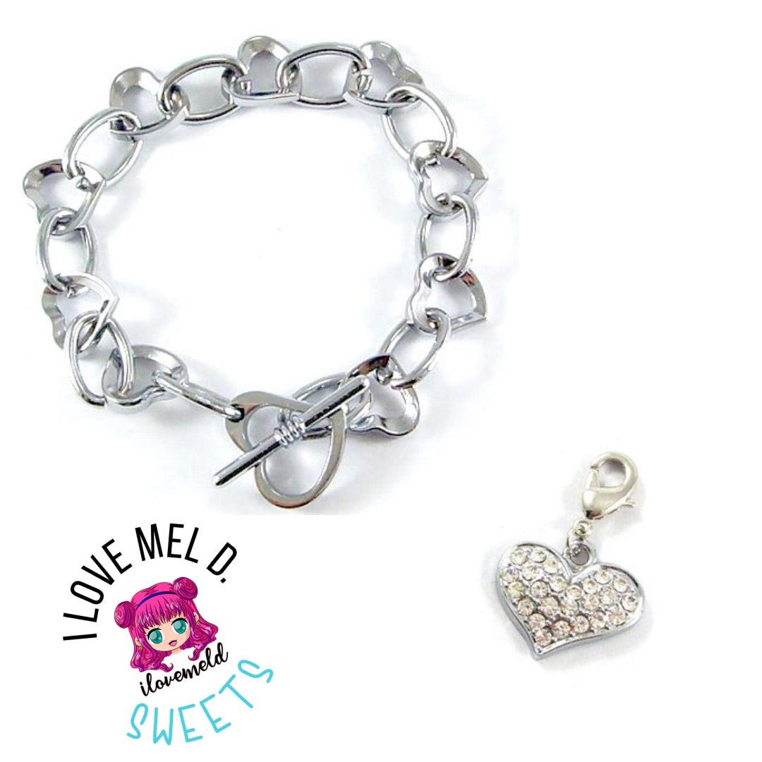 I Love Mel D Heart Charm Bracelet